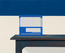 Wim Blom-Empty birdcage 2013 oil on panel 45.7 x 56 cm-18 x 22 inches