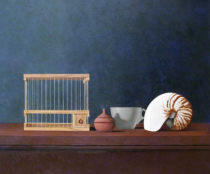 Wim Blom-Empty birdcage and nautilus