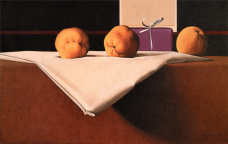 Wim Blom-Quinces on a starched cloth 2002 oil on canvas 38 x 61 cm