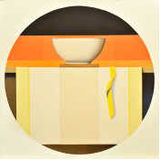 Wim Blom-Shelf with a bowl 2015 oil on canvas 66 x 66 cm-26 x 26 inches