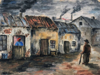 Wim Blom - District - painted in 1940,  Wim was 13 years old