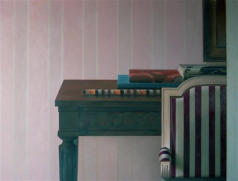 Wim Blom - Side table and chair oil on canvas 1984  Wim Blom - Side table and chair oil on canvas 1984  