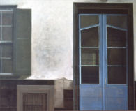 Wim Blom - The blue door 1975 oil on canvas 61x71cm